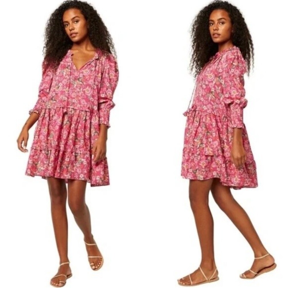 Misa Maya Mini Dress Falaise Floral Color: Pink Size S - Picture 2 of 8